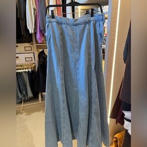 We The Free Light Blue Denim Skirt